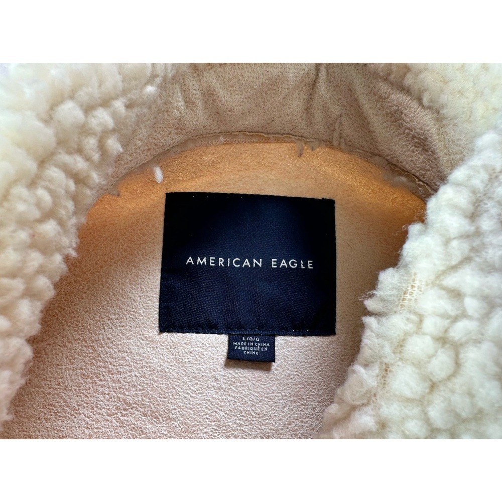 American Eagle Outfitters‎ Lined Faux Sherpa Trucker Jacket Size Large - Picture 12 of 12